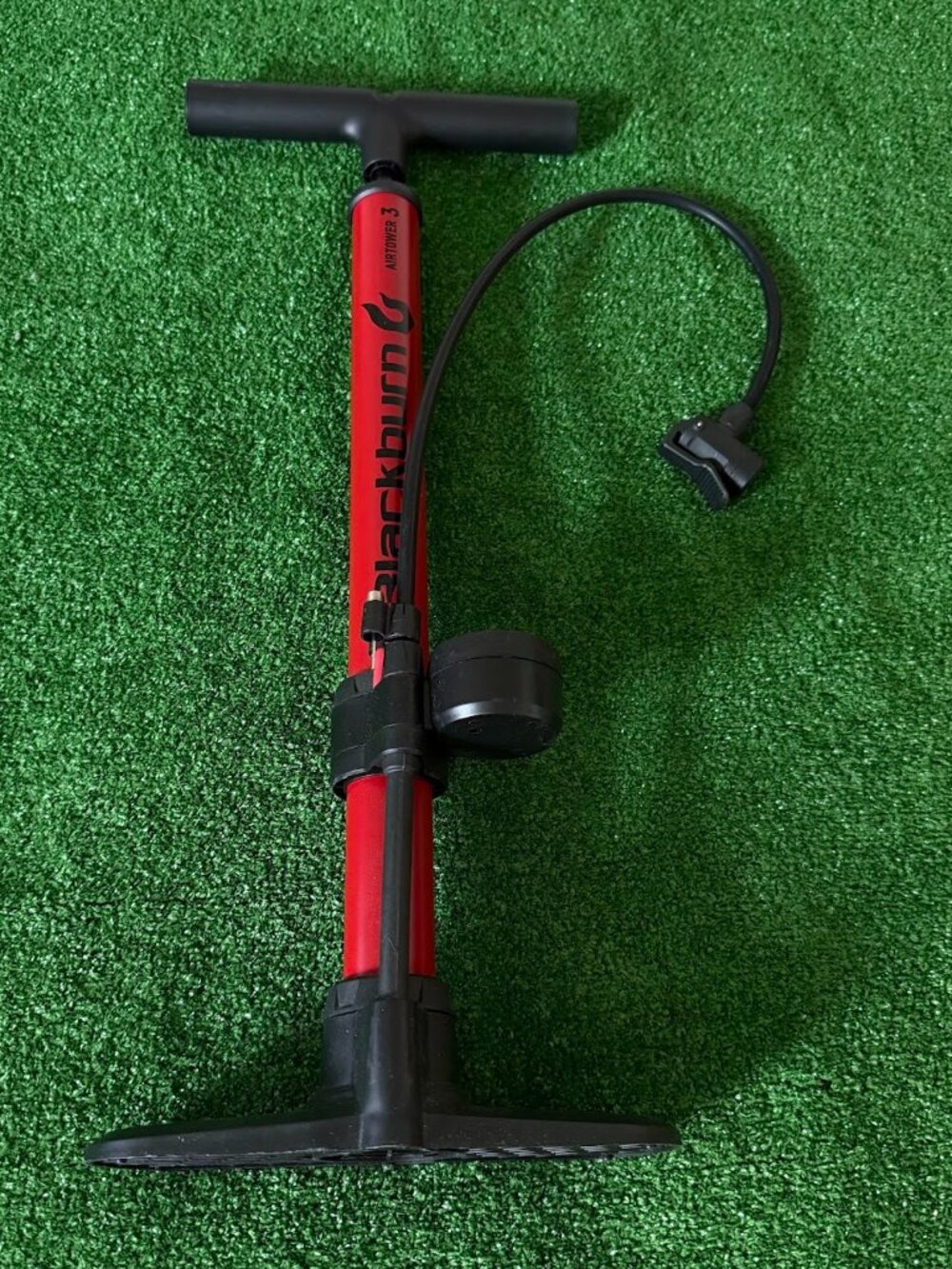 Blackburn Air Tower 3 Floor Bike Pump 100 PSI Presta Schrader Gauge Red Black